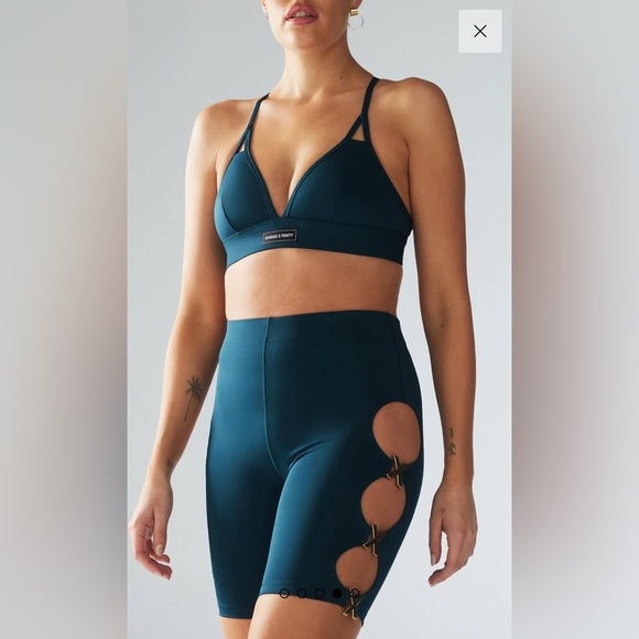 NEW SAVAGE X FENTY - Bike Short with Gold Accents and Cutouts - Picture 4 of 6